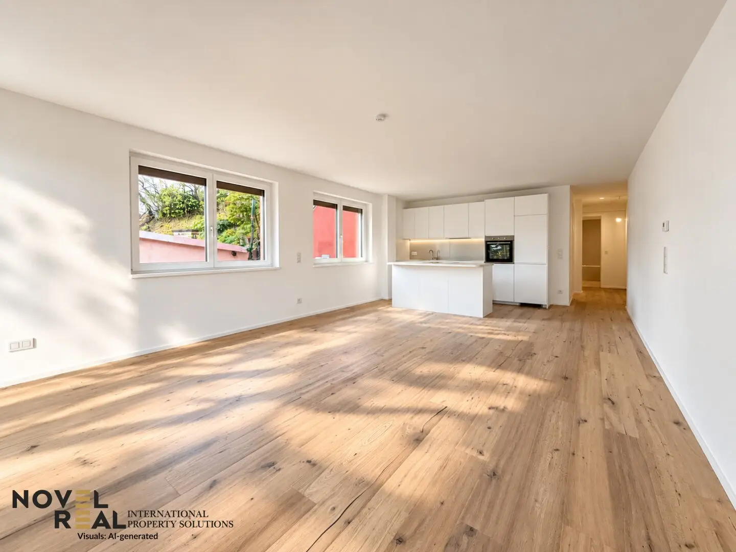 Helle Familienwohnung mit moderner Wohnarchitektur und Terrasse in Döbling