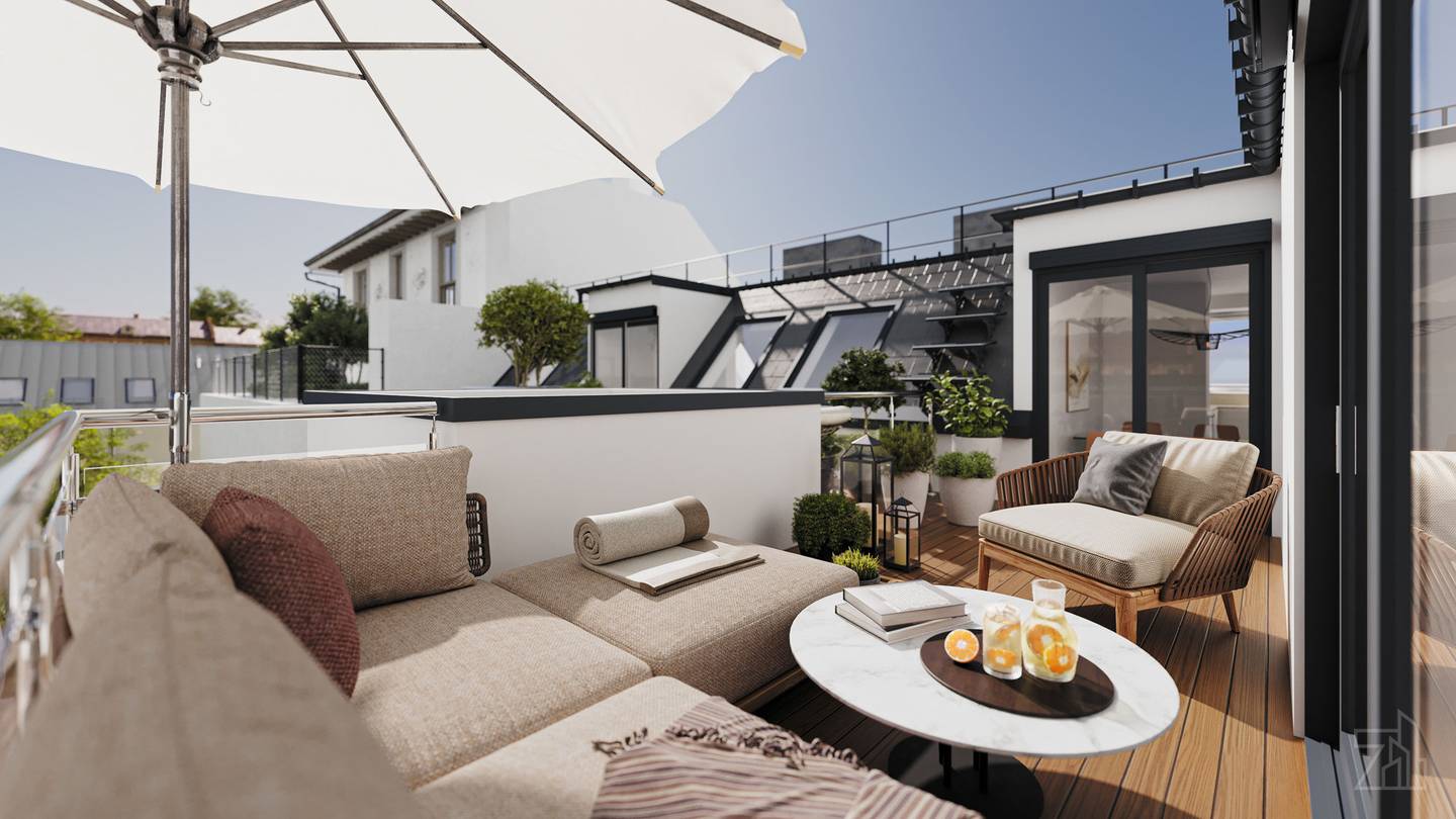 Dachgeschosswohnung Hofterrasse Erstbezug Stadtpark