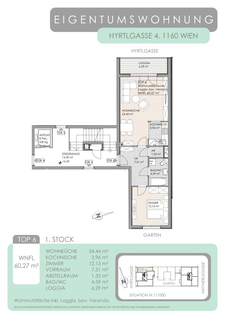 Neubauwohnung mit Terrasse Loggia barrierefrei
