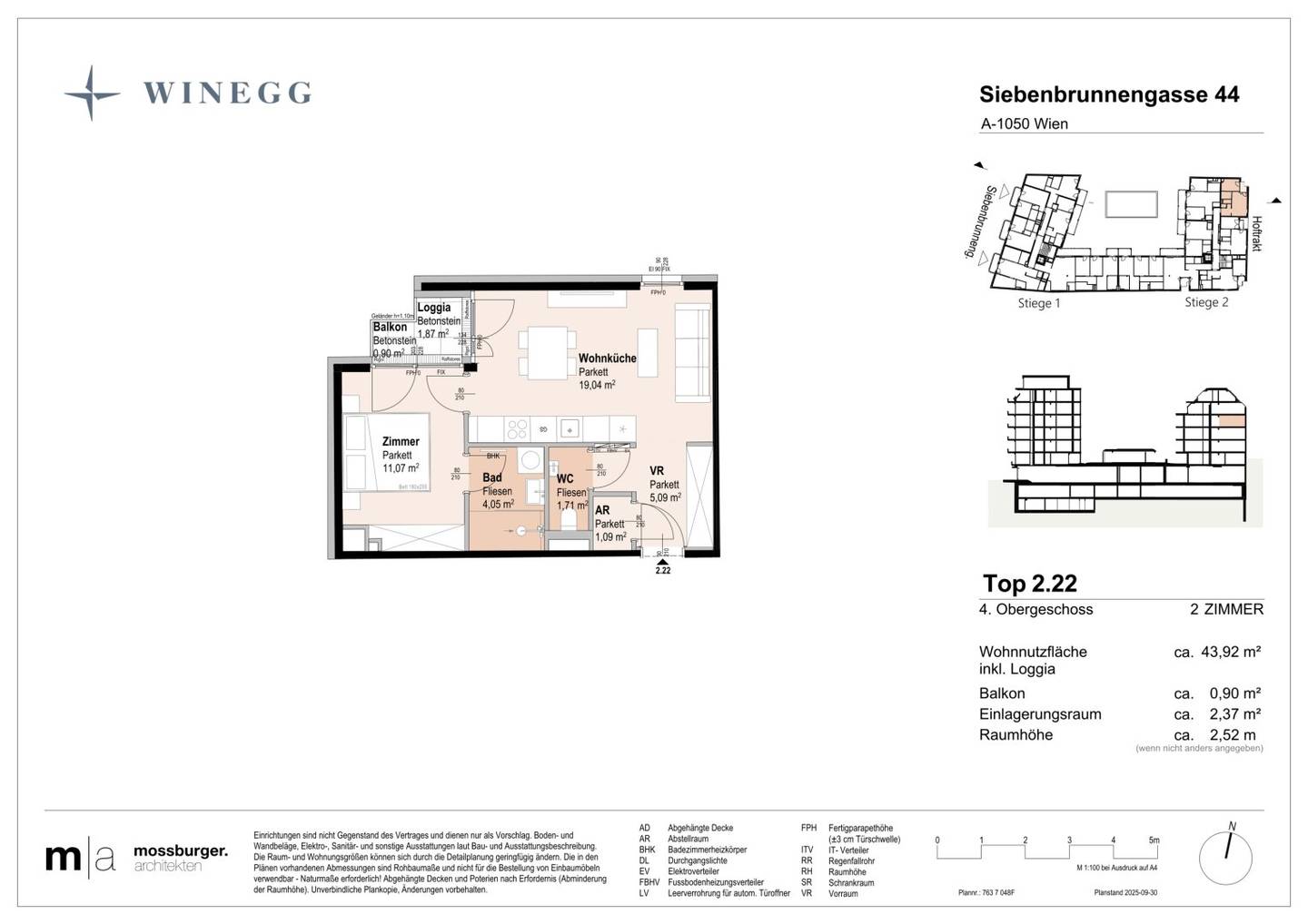 New build apartment with loggia first occupancy