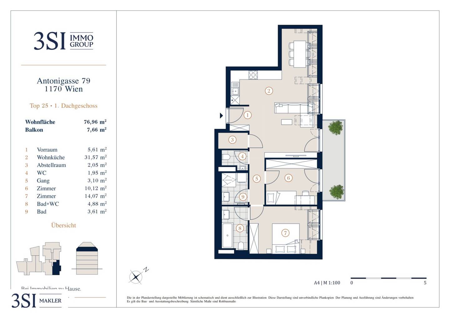 The Anthony: Attic apartment with large balcony. Experience the feeling of freedom!