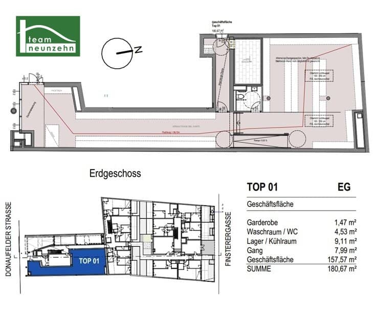 Lagerfläche 180,67 m² in 1220 Wien-Kagran, EG, Nähe Donauzentrum