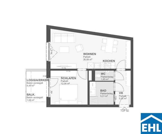 Neubauwohnung mit Balkon und Loggia nahe der Alten Donau