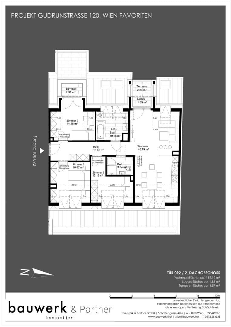 Dachgeschosswohnung MAJA Erstbezug Dachterrasse
