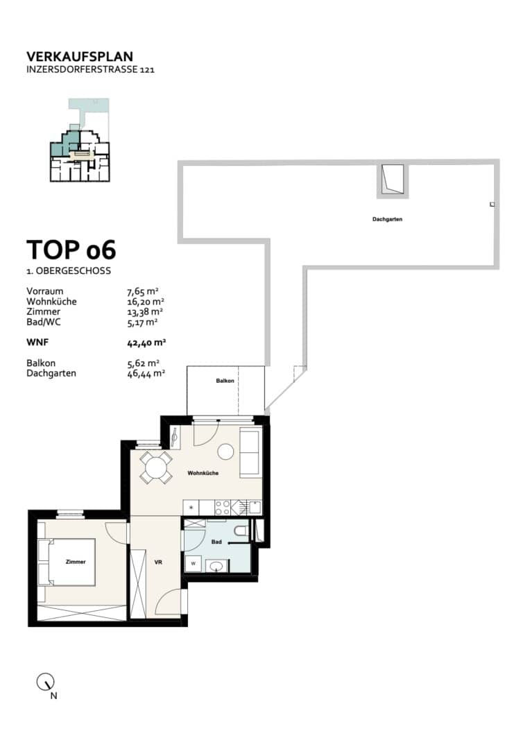 Wohnung mit Dachgarten und Garten Erstbezug