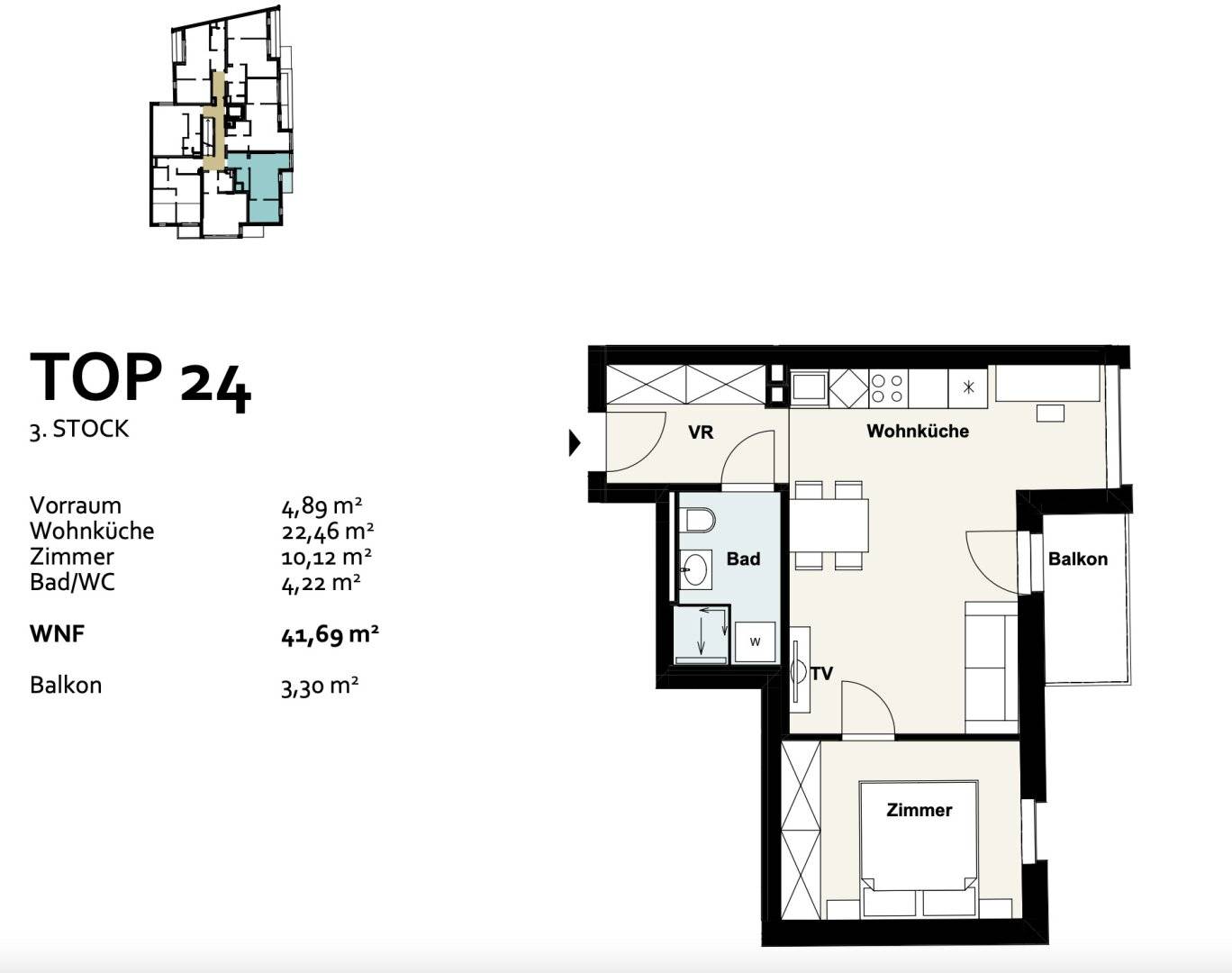Wohnung Neubau Terrasse Grunblick U6