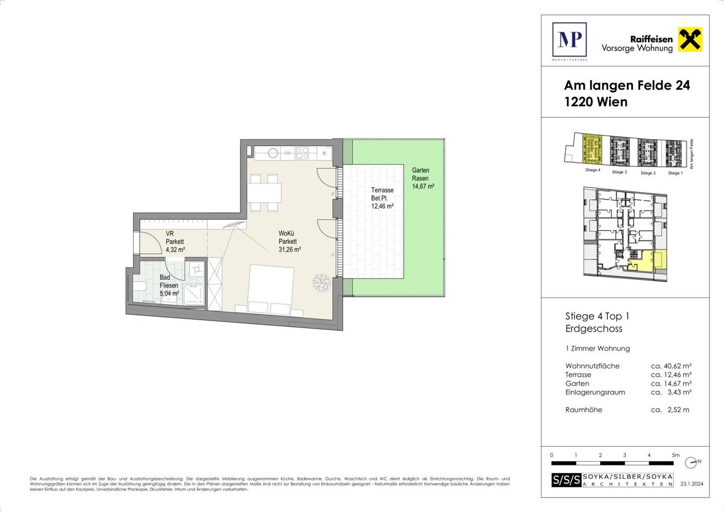 Charmante 1-Zimmer Gartenwohnung in ruhiger Lage nahe dem Kagraner Platz! Erstbezug &amp; Provisionsfrei