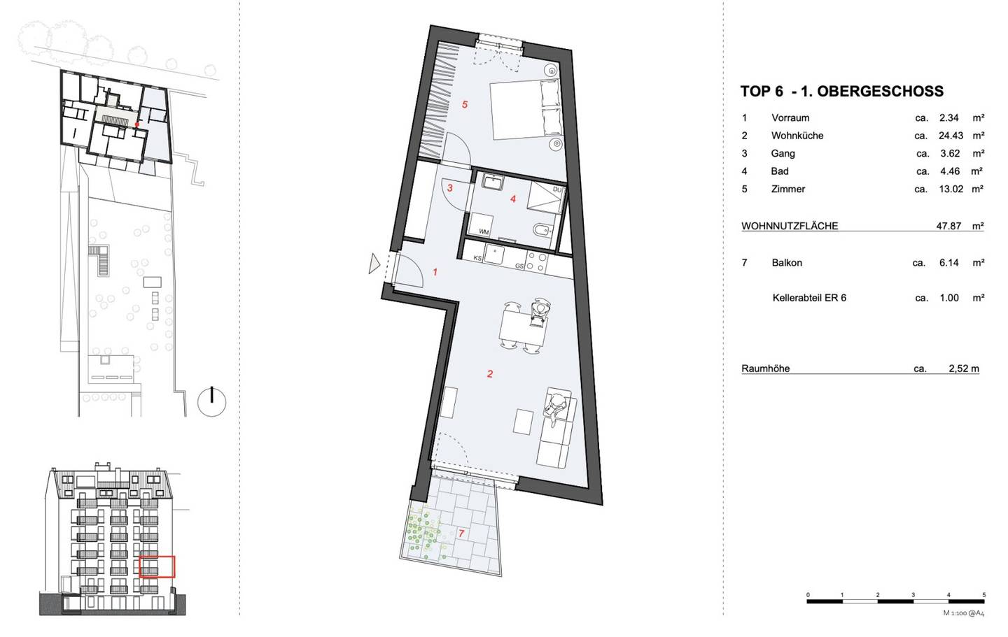 Wohnung First occupancy New build Balcony Ubahn