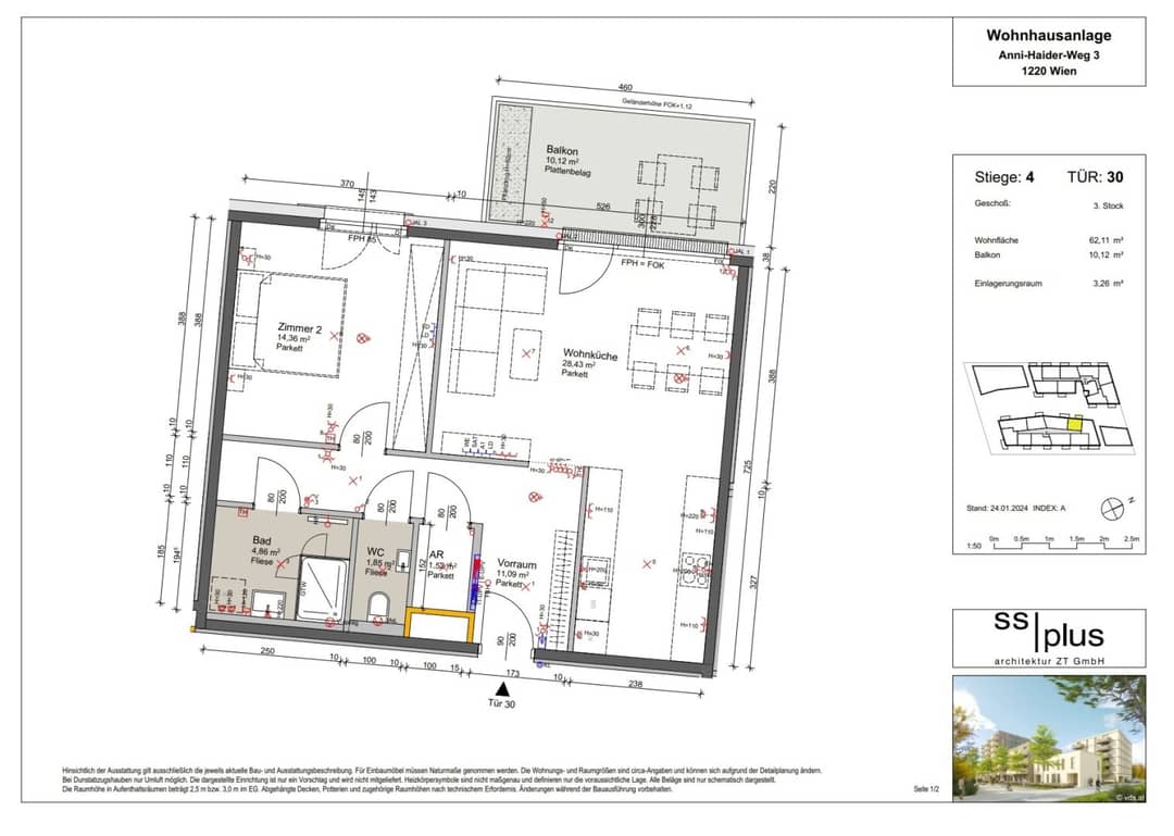 2-Zimmer-Wohnung mit Balkon in Gretls Garten