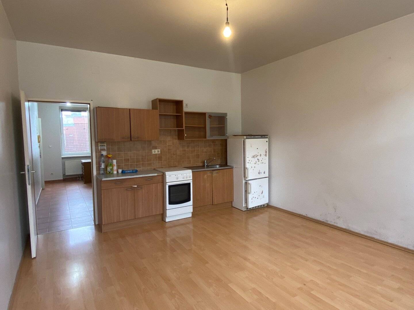 Apartment in historic building with fireplace