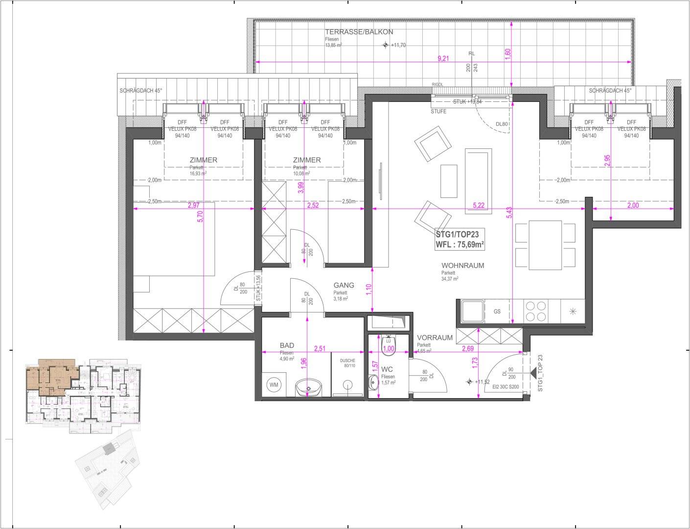 Apartment near Alte Donau with own plot