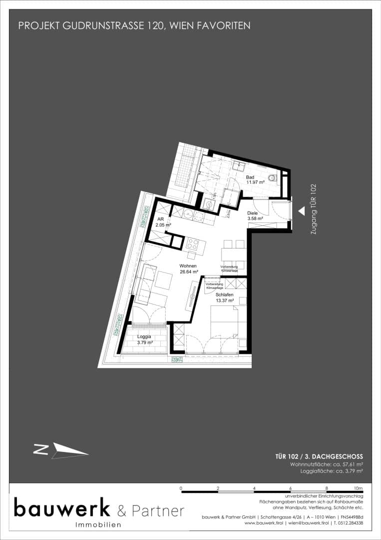 Erstbezug Dachgeschosswohnung Loggia nahe U1