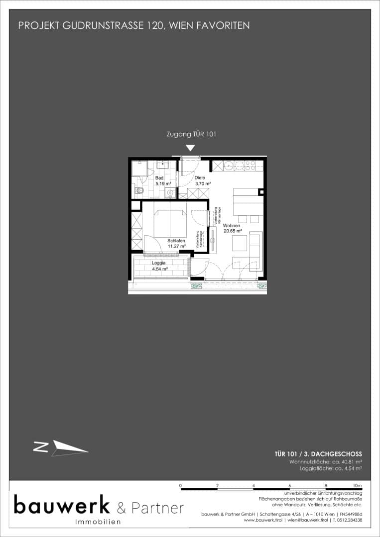 Dachgeschosswohnung Erstbezug Loggia U1 Keplerplatz