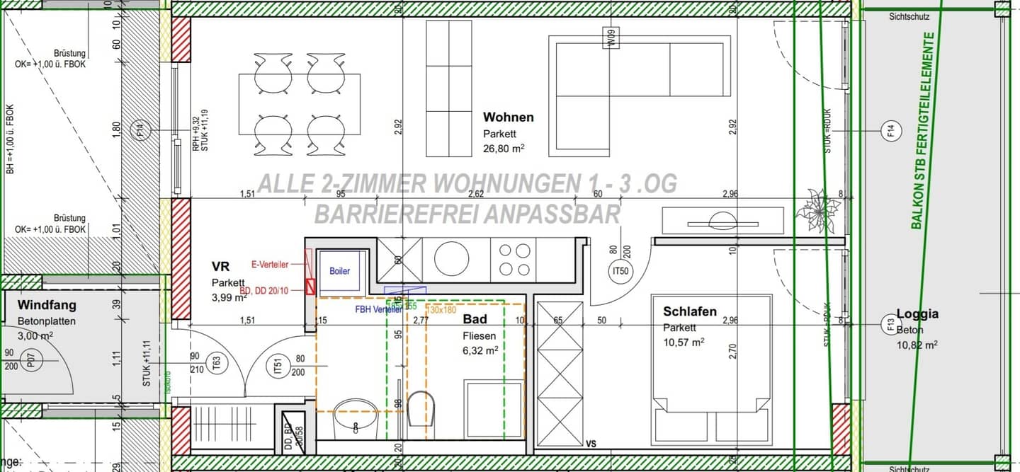 Wohnung in zentraler Innenstadtlage mit Loggia