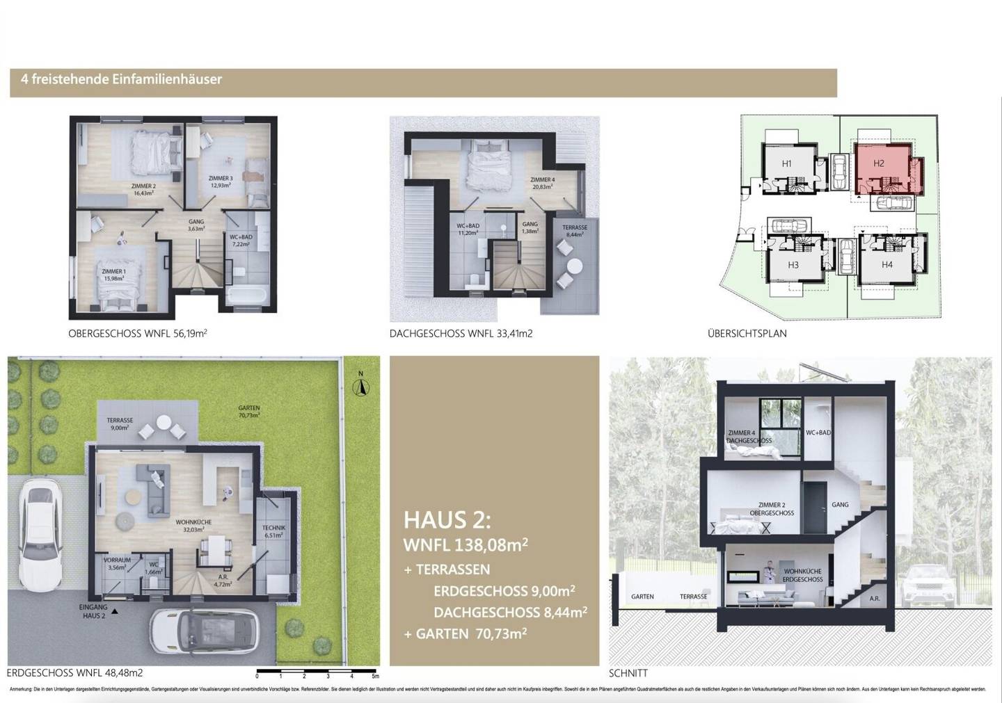Neubau-Einfamilienhaus in Wien 21. Floridsdorf mit Garten & 2 Terrassen
