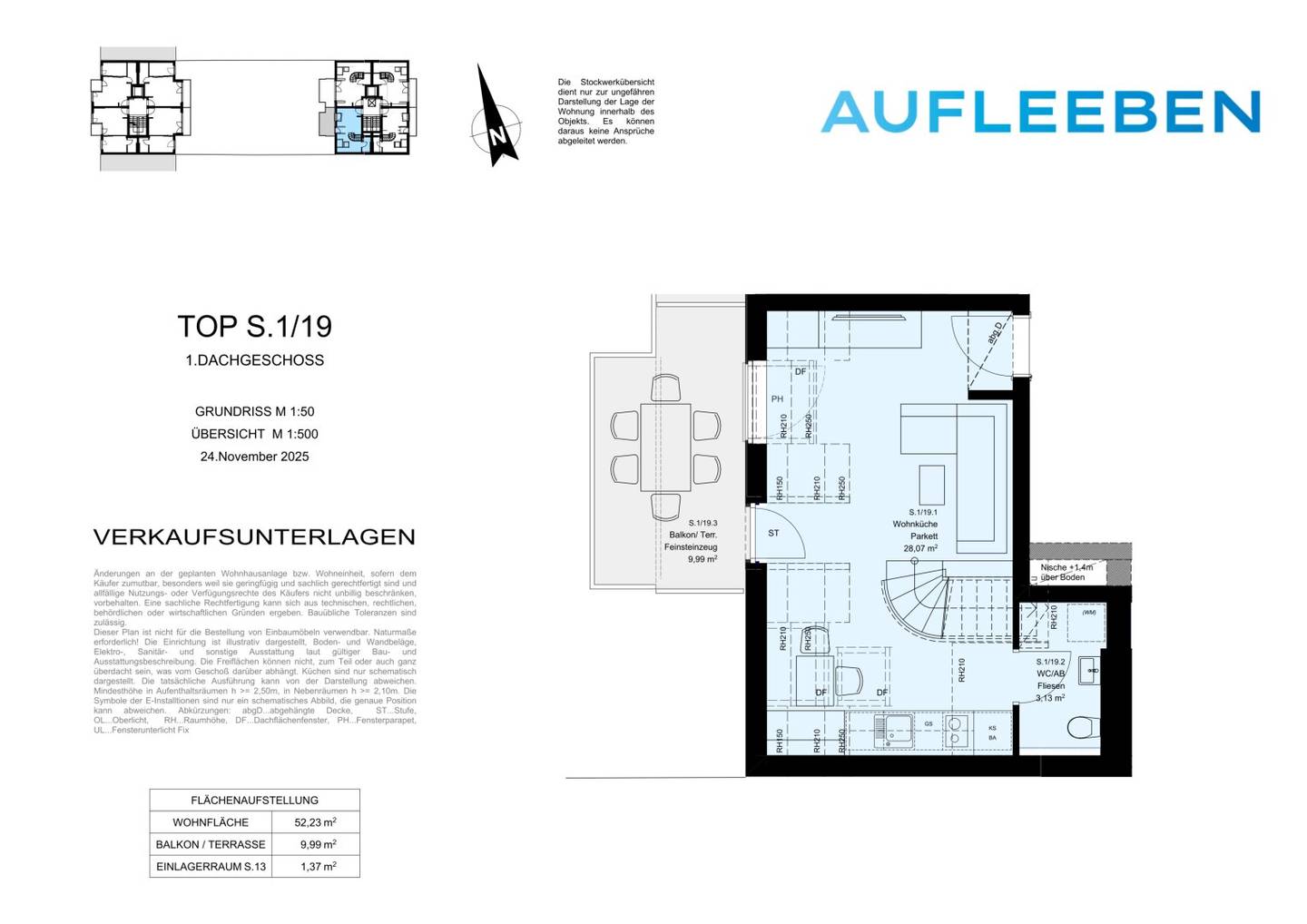 Dachgeschosswohnung Neubau Küche inklusive nahe Paltramplatz