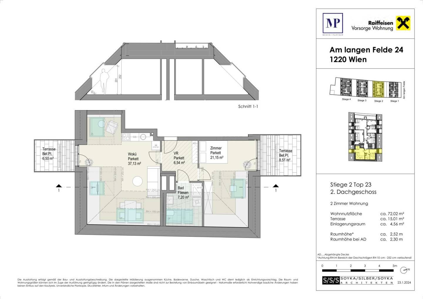 Dachgeschosswohnung Erstbezug Kagraner Platz Terrasse