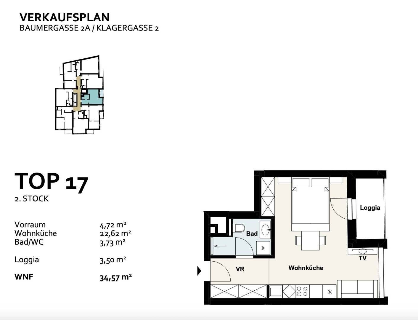 New build apartment with loggia and heating