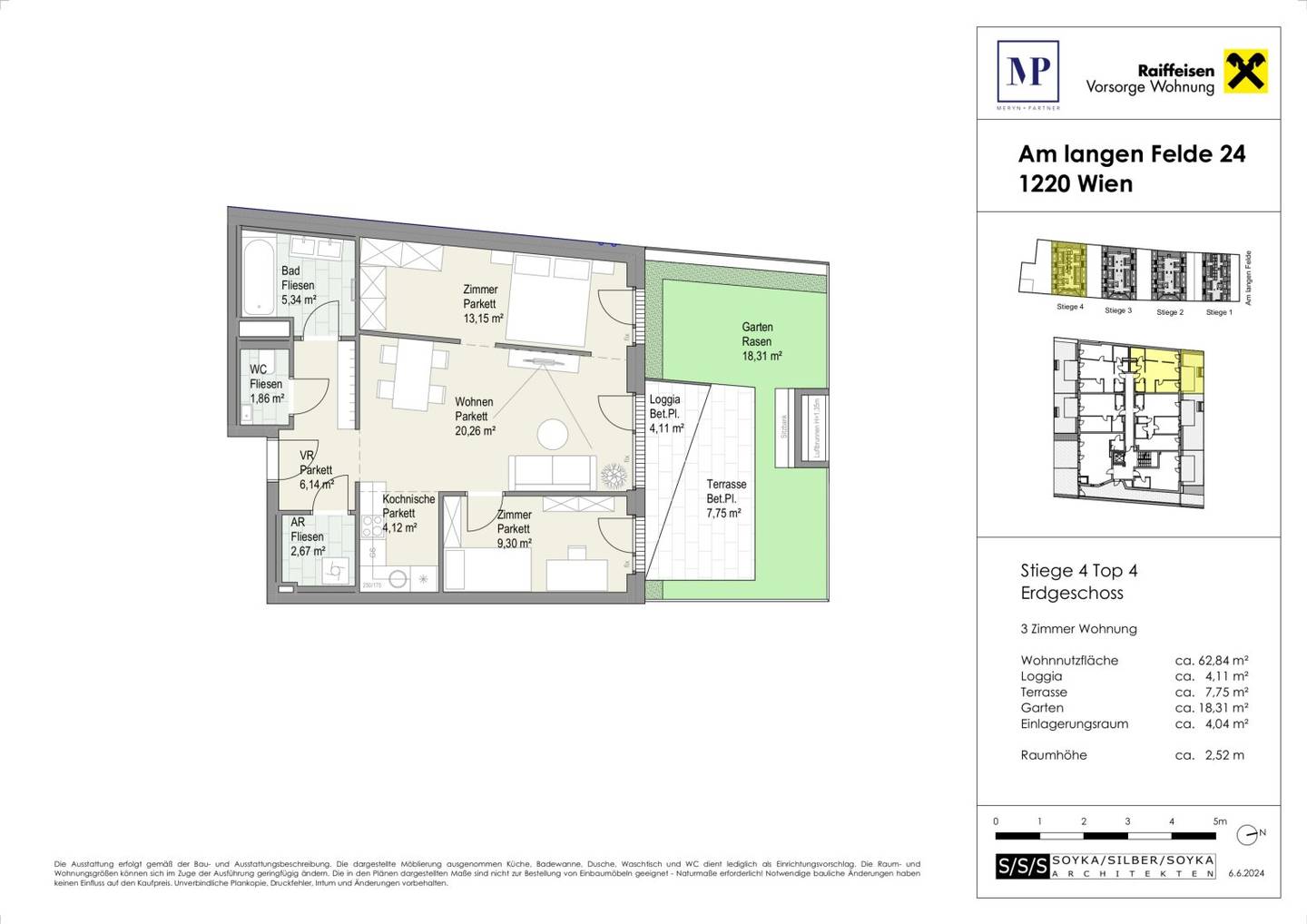 New build apartment with garden and terrace