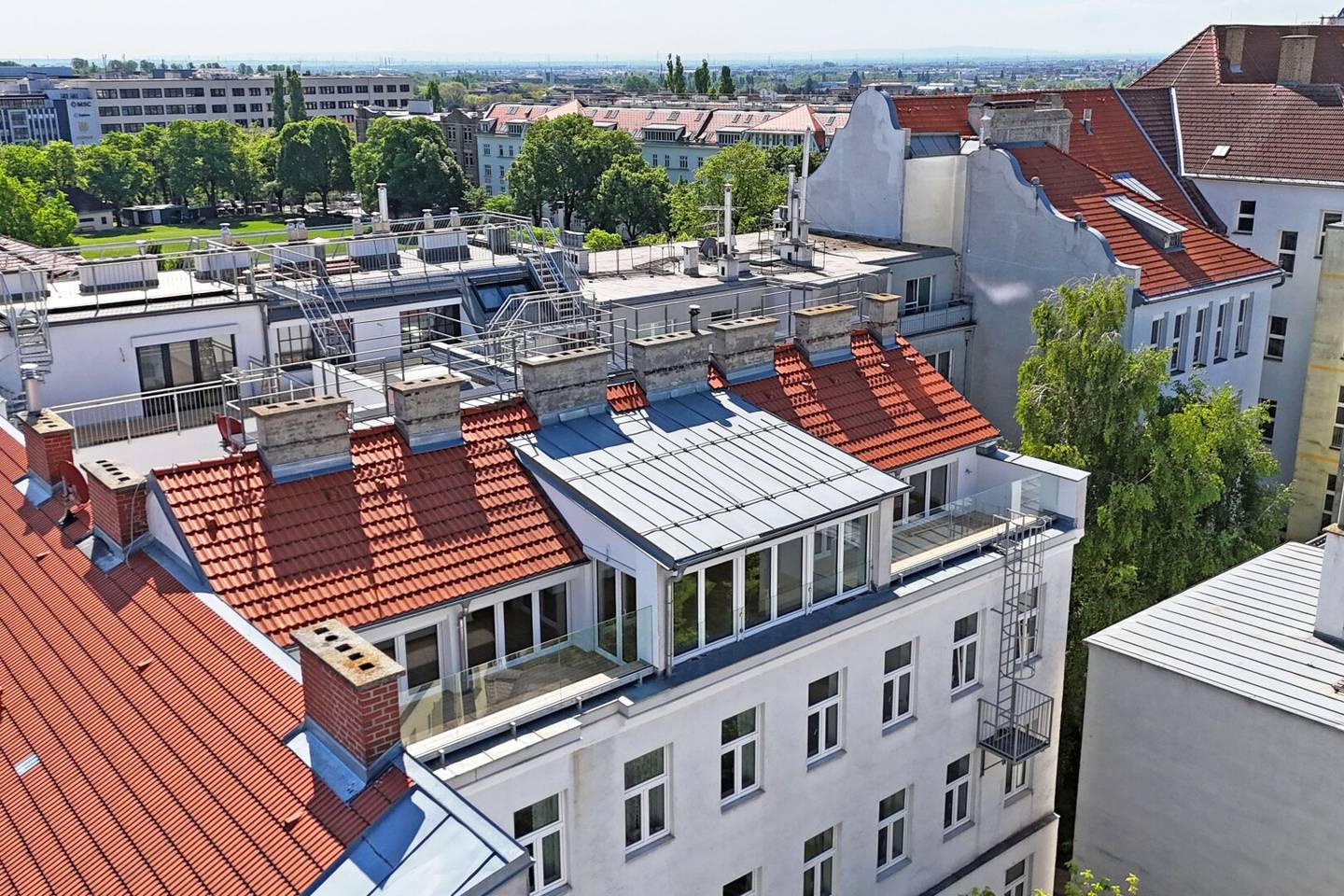 Attic apartment with two roof terraces