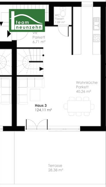 First occupancy, solid brick construction, triple glazing, air source heat pump, parking spaces, S-Bahn 5 minutes away