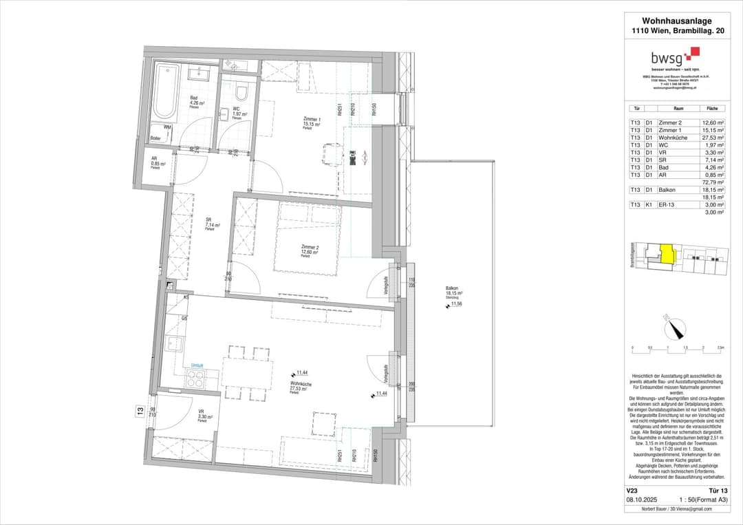 Wohnung in Simmering nahe U3 Balkon Erstbezug