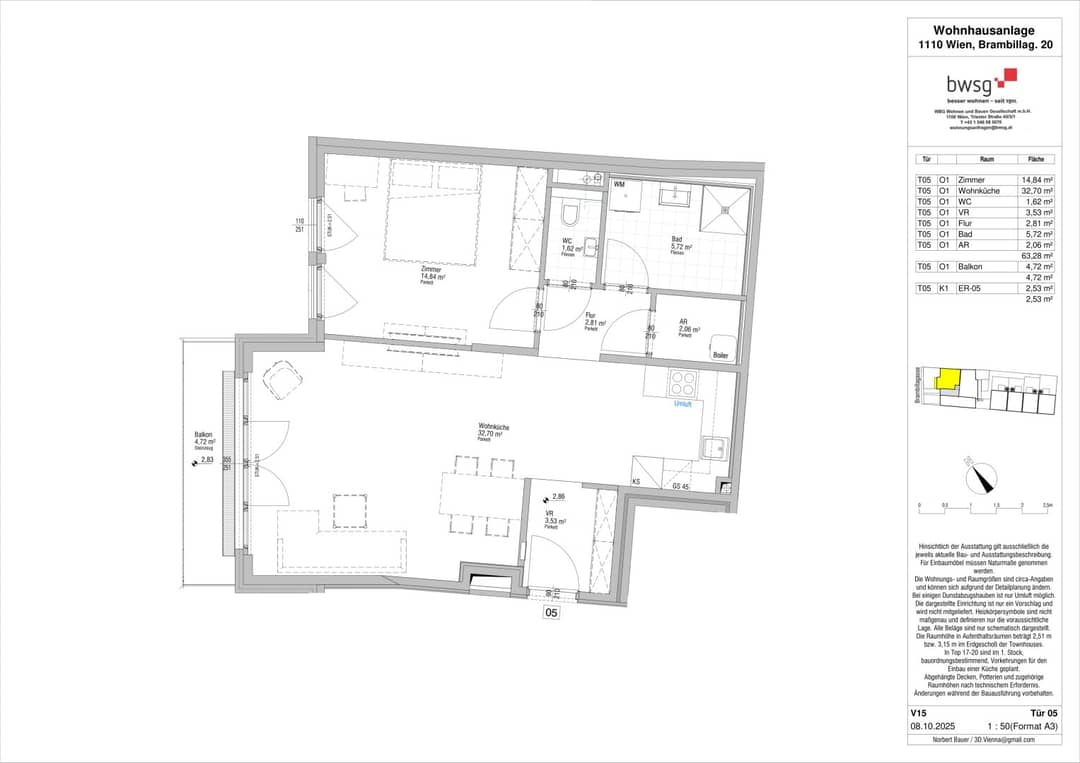 Wohnung nahe U3 mit Balkon