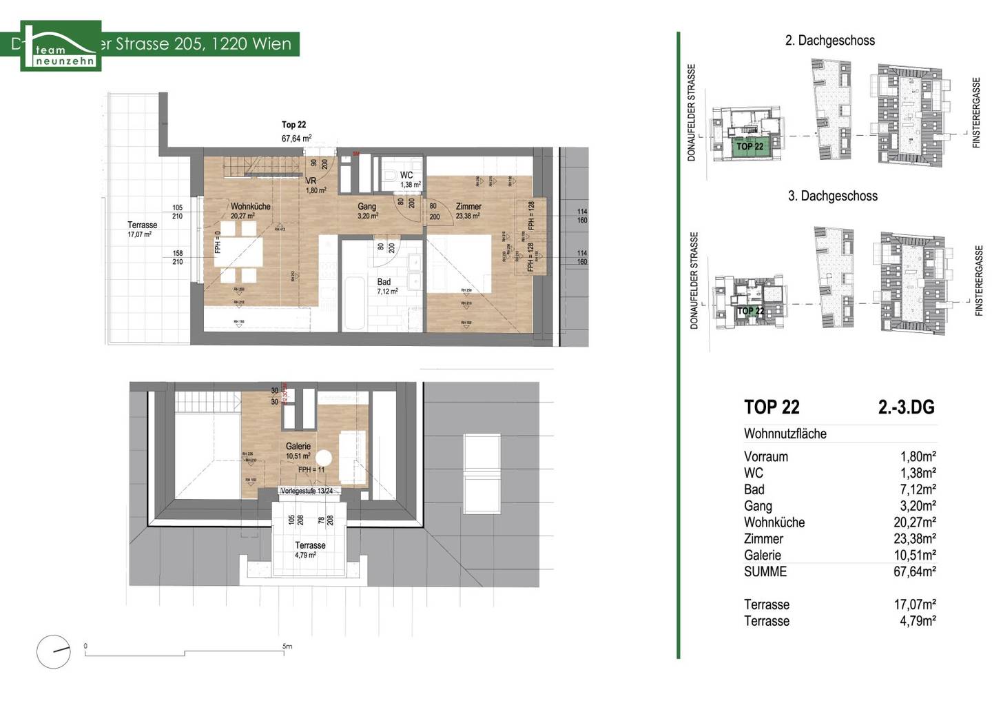 Modern roof terrace apartment in 1220 Wien, first occupancy, top features