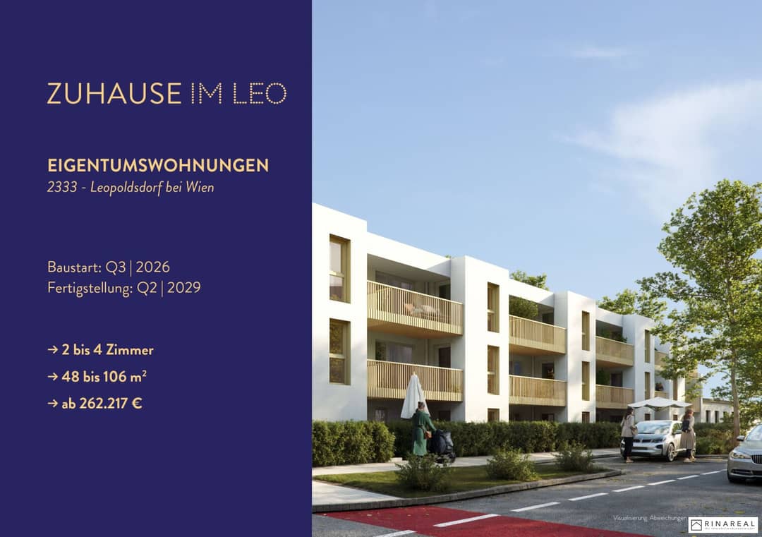 Wohnung im Neubau Leopoldsdorf mit Balkon und Tiefgarage