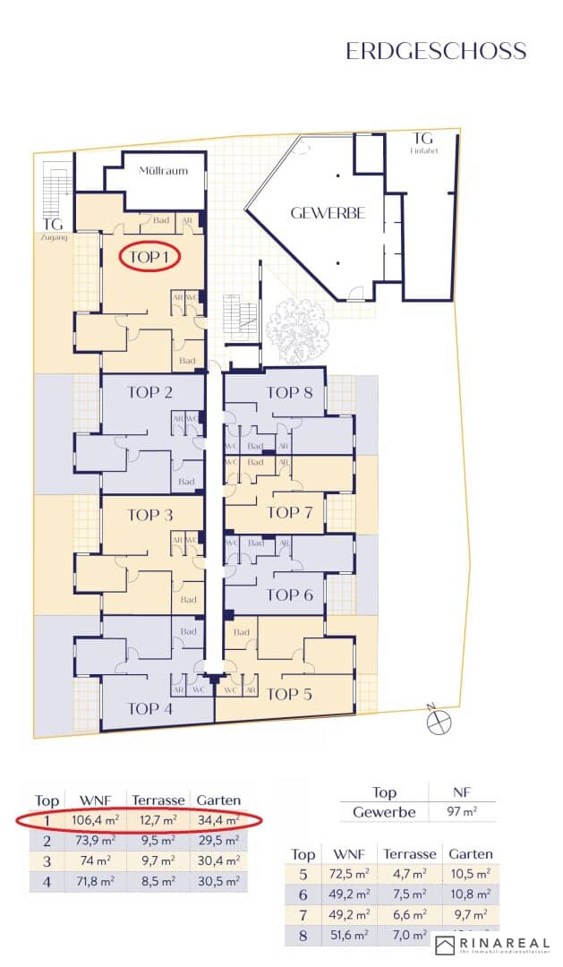 Apartment with garden and terrace barrier free