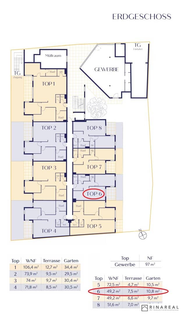 Wohnung mit Garten und Terrasse im Neubau