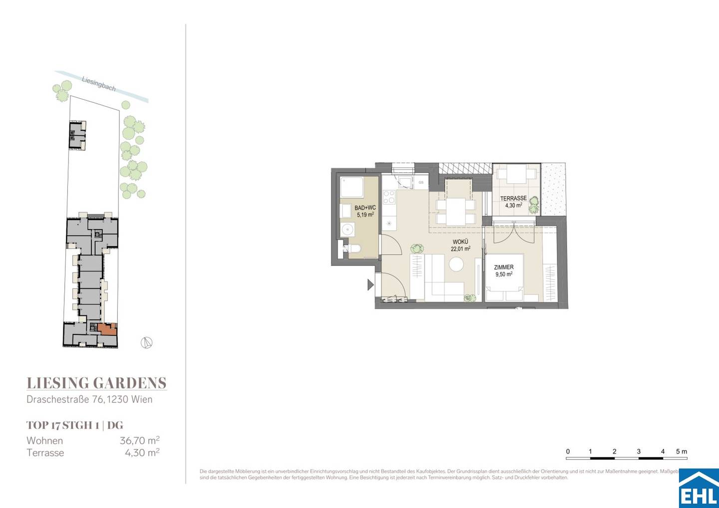 First occupancy apartment Liesing Gardens on Liesingbach