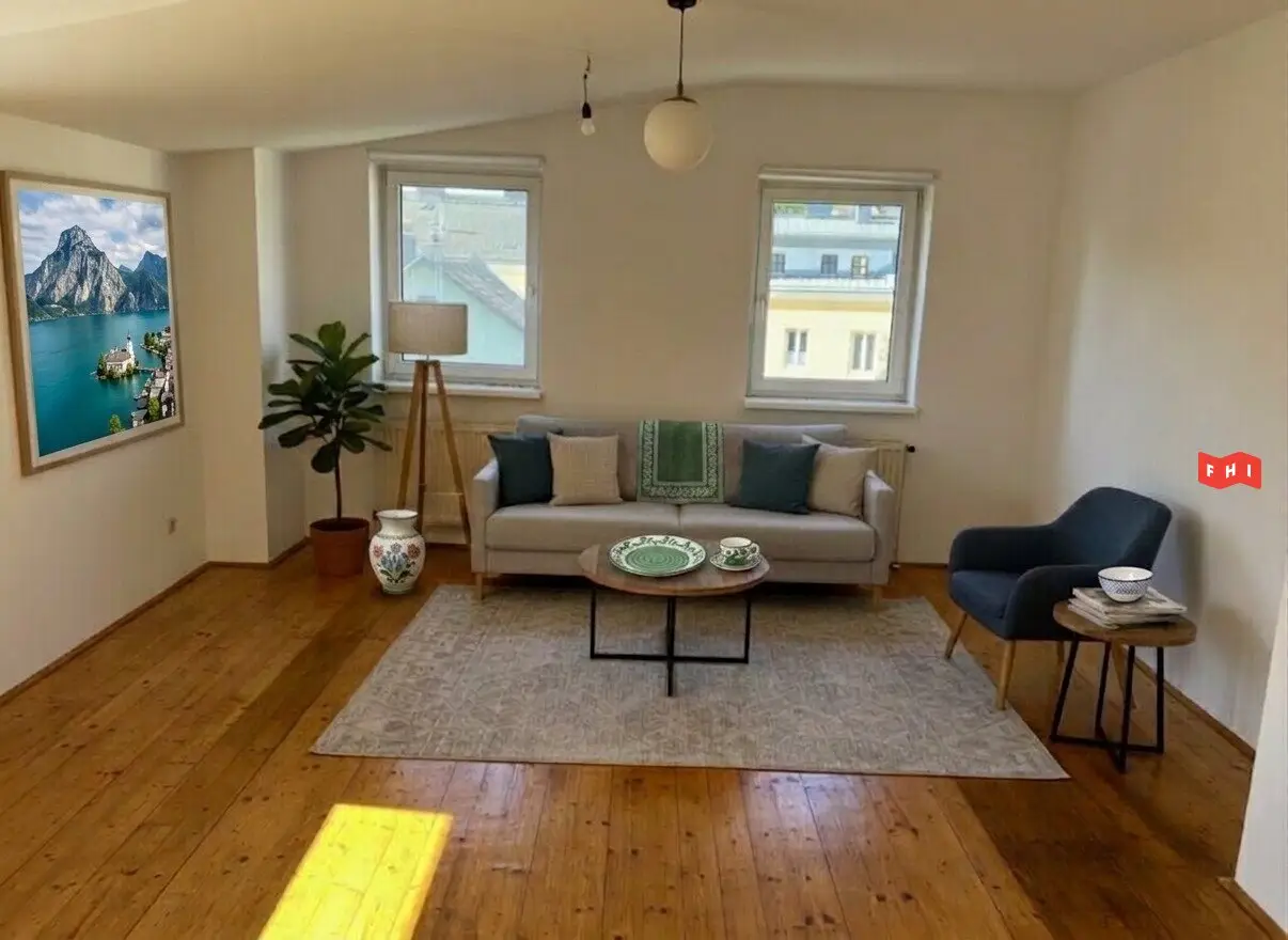 Schöne Wohnung im Zentrum von Gmunden – Balkon, 75,35 m², 3. Etage