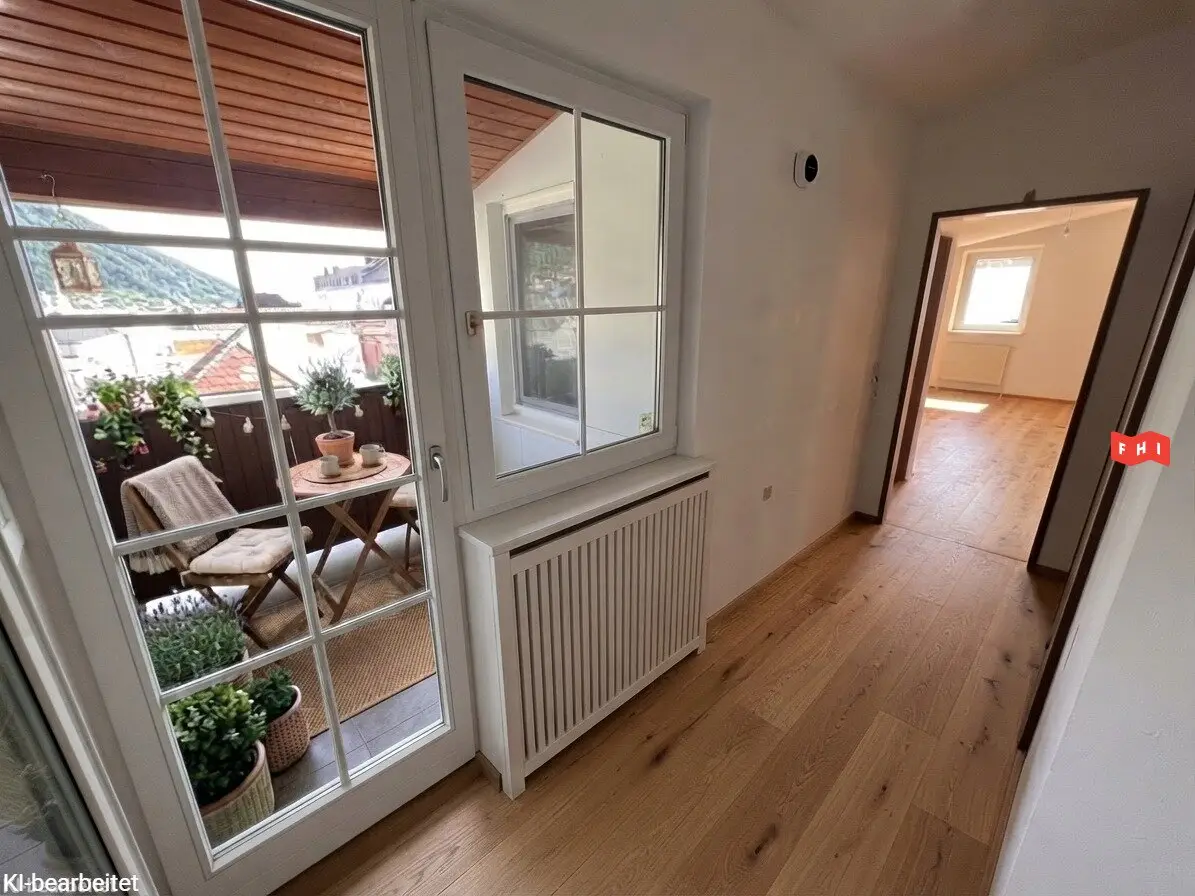Schöne Wohnung im Zentrum von Gmunden – Balkon, 75,35 m², 3. Etage