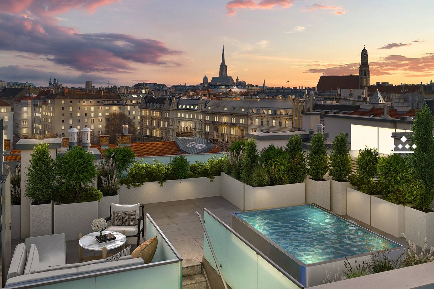 Penthouse with Stephansdom view and garage