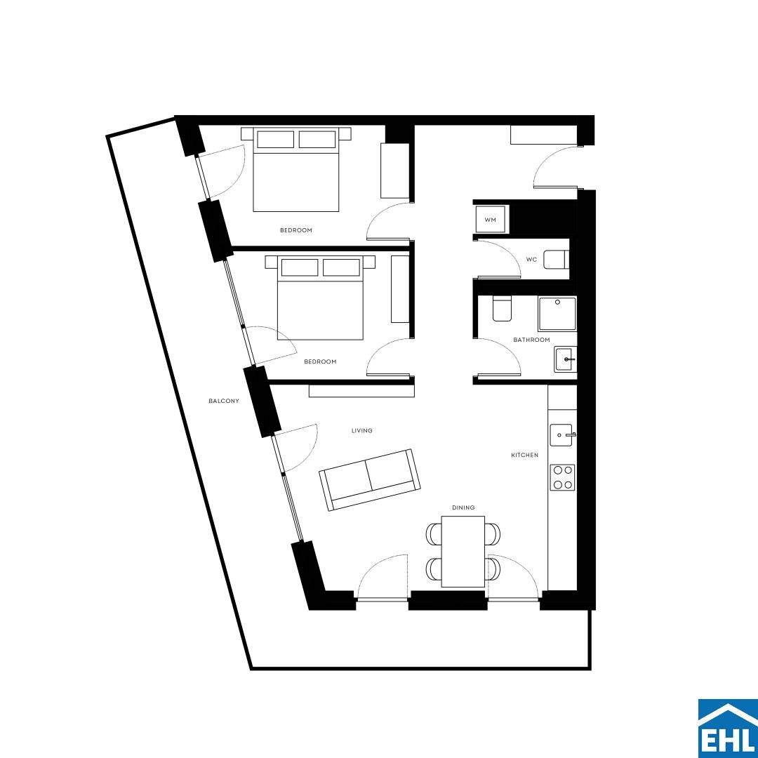 Moderne 3-Zimmer-Wohnung, Neubau, Balkon in Wien-Brigittenau(69,1 m²)