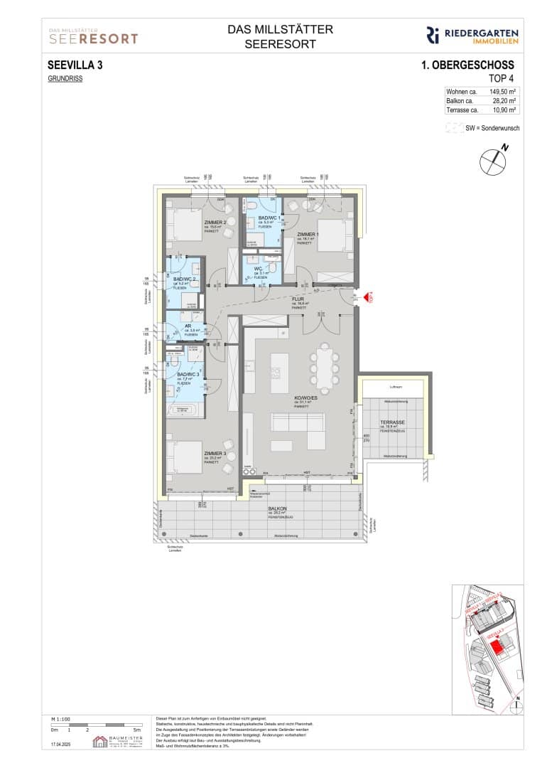 New build penthouse with lake access and view