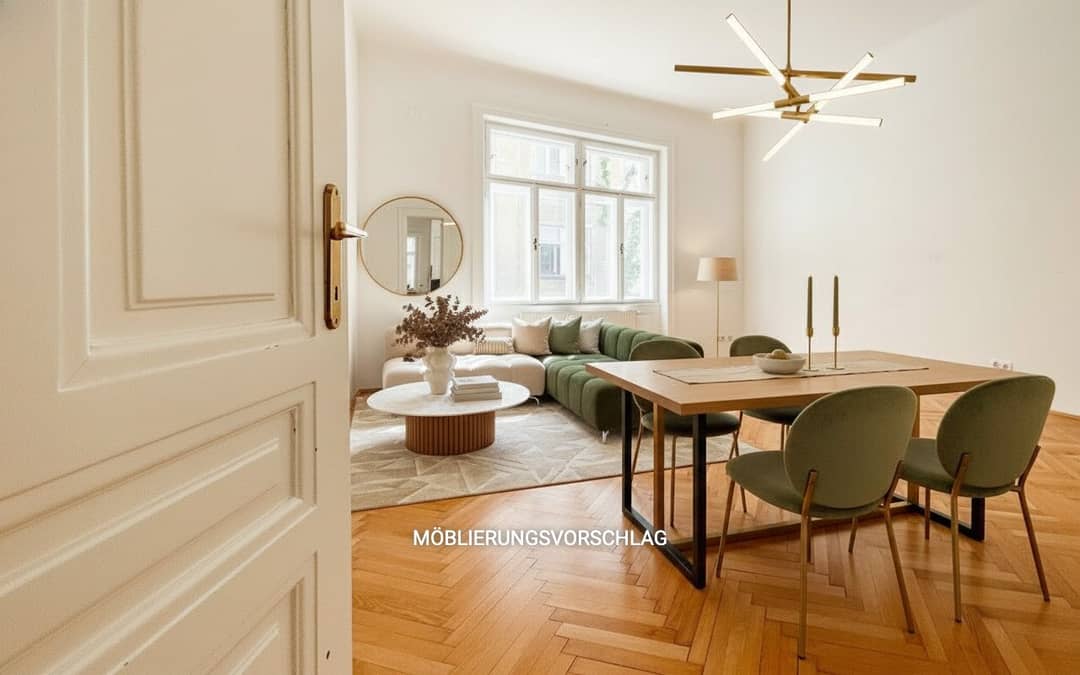 Altbauwohnung hofseitig Balkon mit neuer Küche