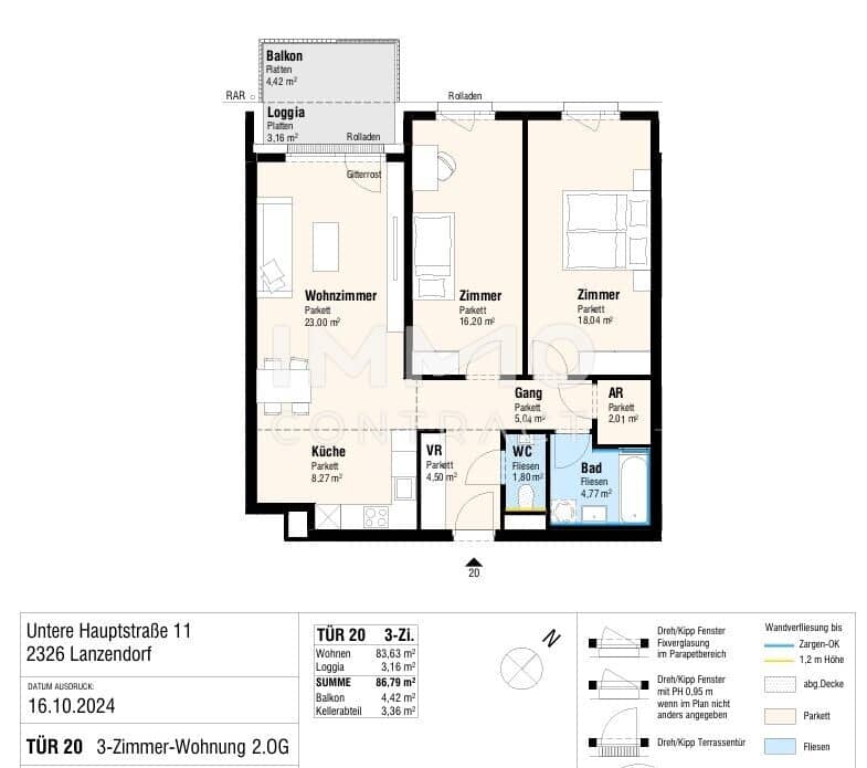 apartment near commuter rail with loggia
