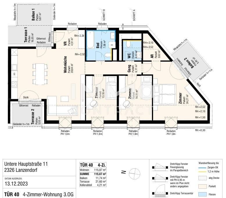 Dachgeschosswohnung Erstbezug Terrasse und Balkon