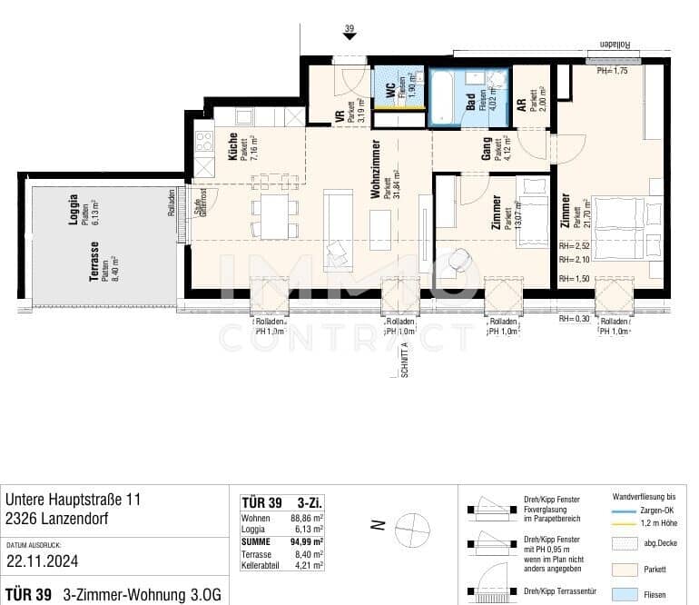 Dachgeschosswohnung mit großer Terrasse und heller Raumaufteilung