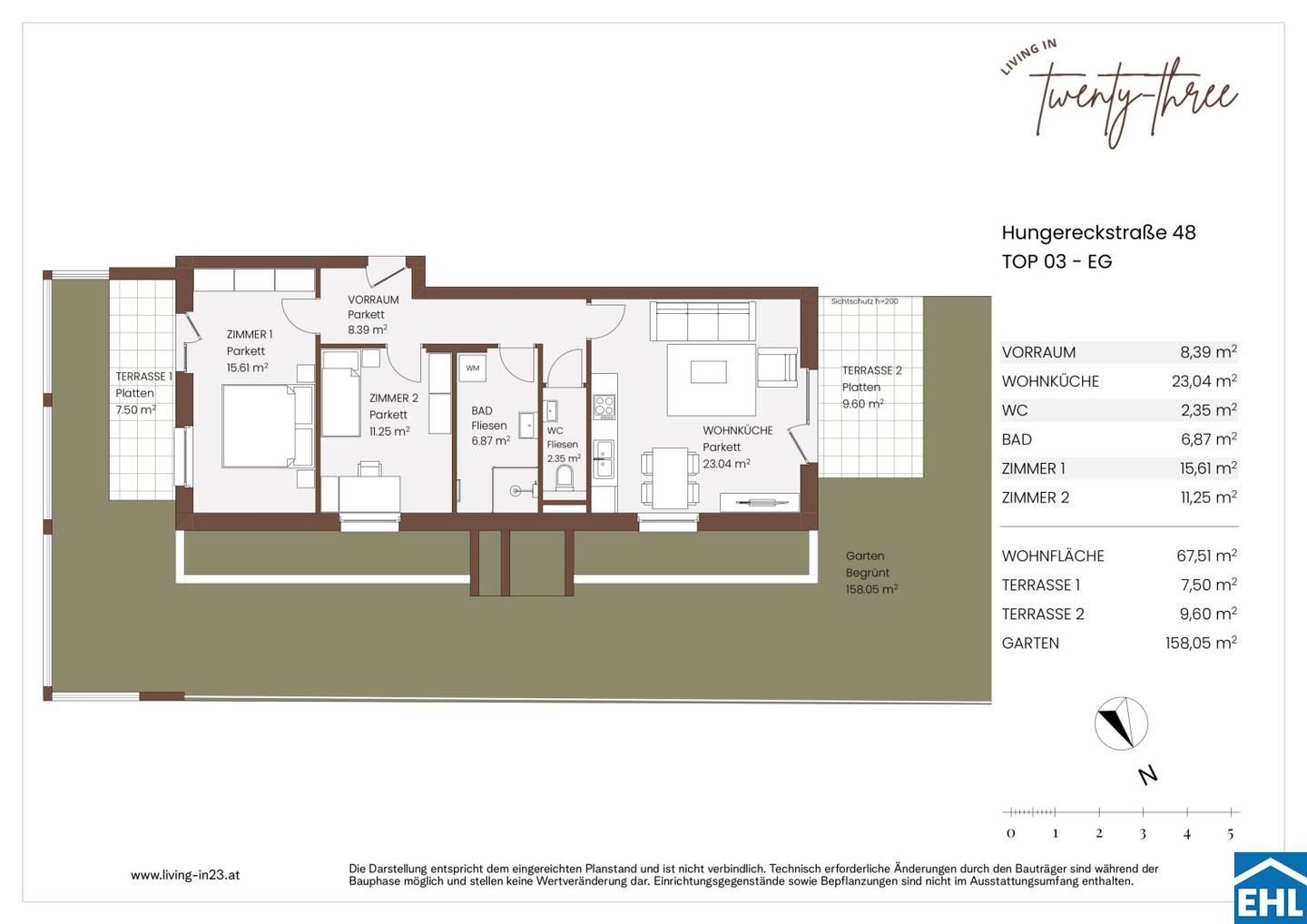 Apartment first occupancy new build in quiet location