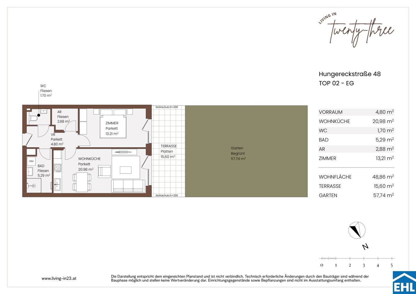 New build apartment with garden and terrace