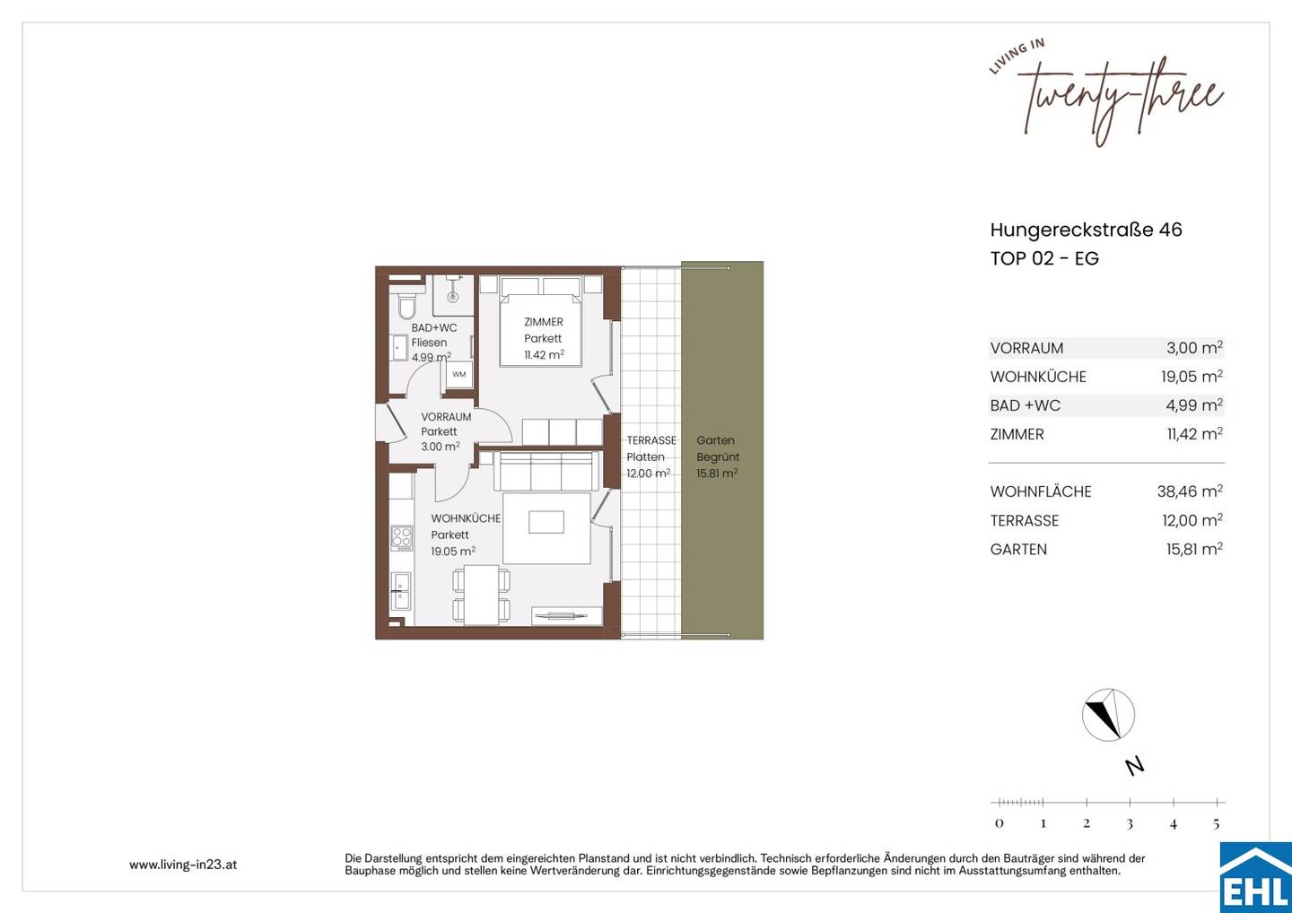 Apartment first occupancy in new build with garden