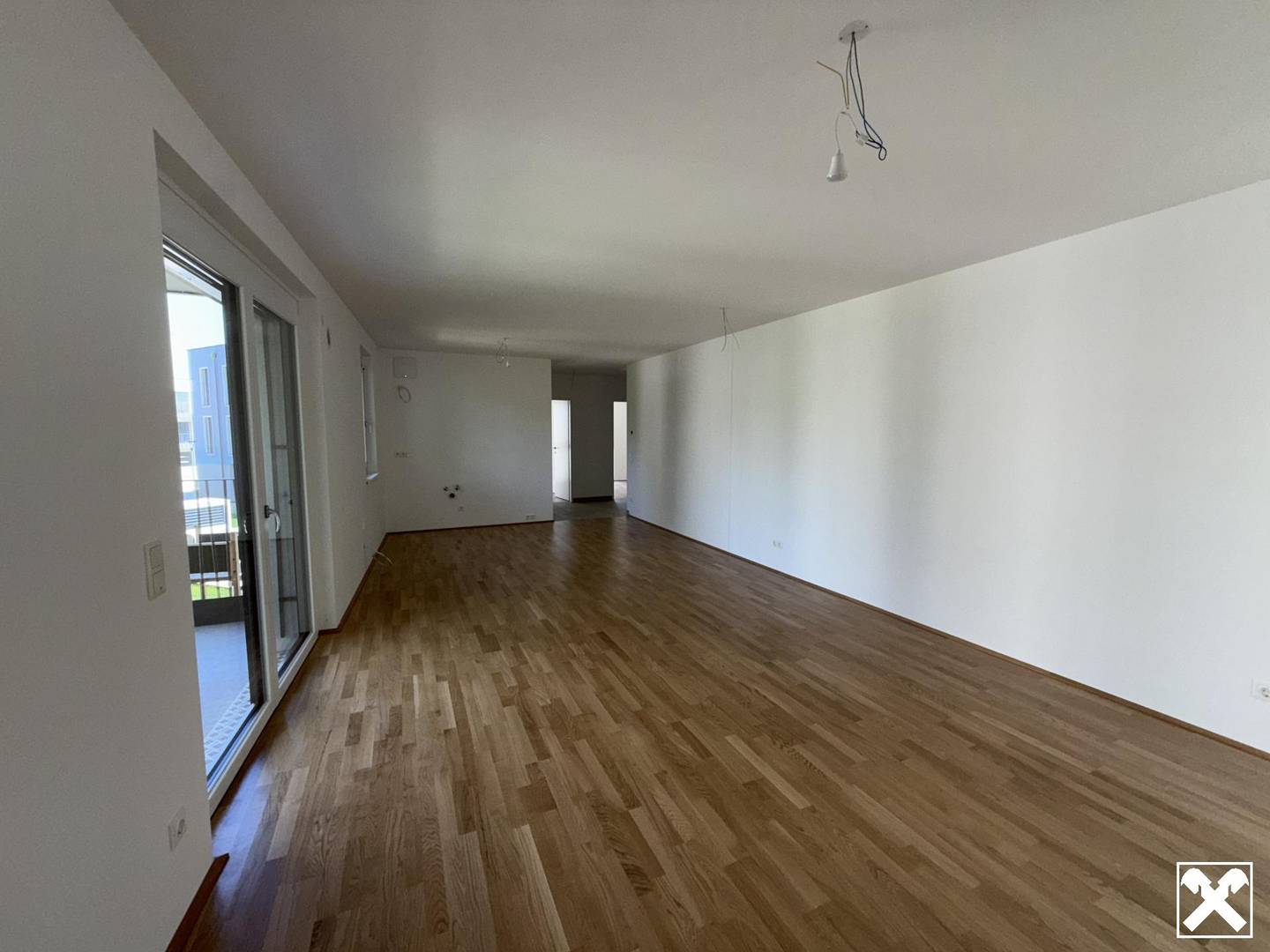 Attic apartment with balcony and garage
