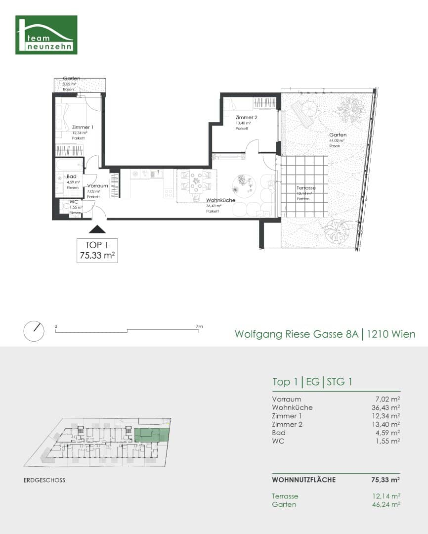 Wohnung Neubau mit Garten Loggia Alte Donau