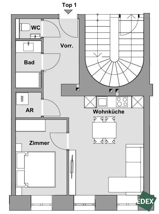 Marie | Schöne 2-Zimmer-Wohnung mit perfektem Grundriss