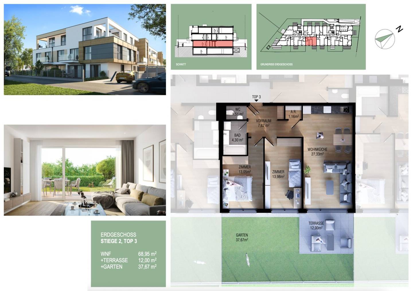 Newly built apartment near Alte Donau with no commission