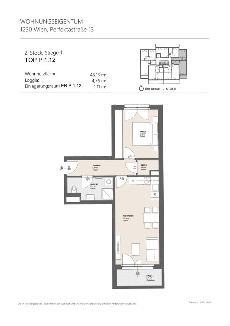 WUNDERBAR AUFGETEILTE 2-ZIMMER-WOHNUNG MIT LOGGIA