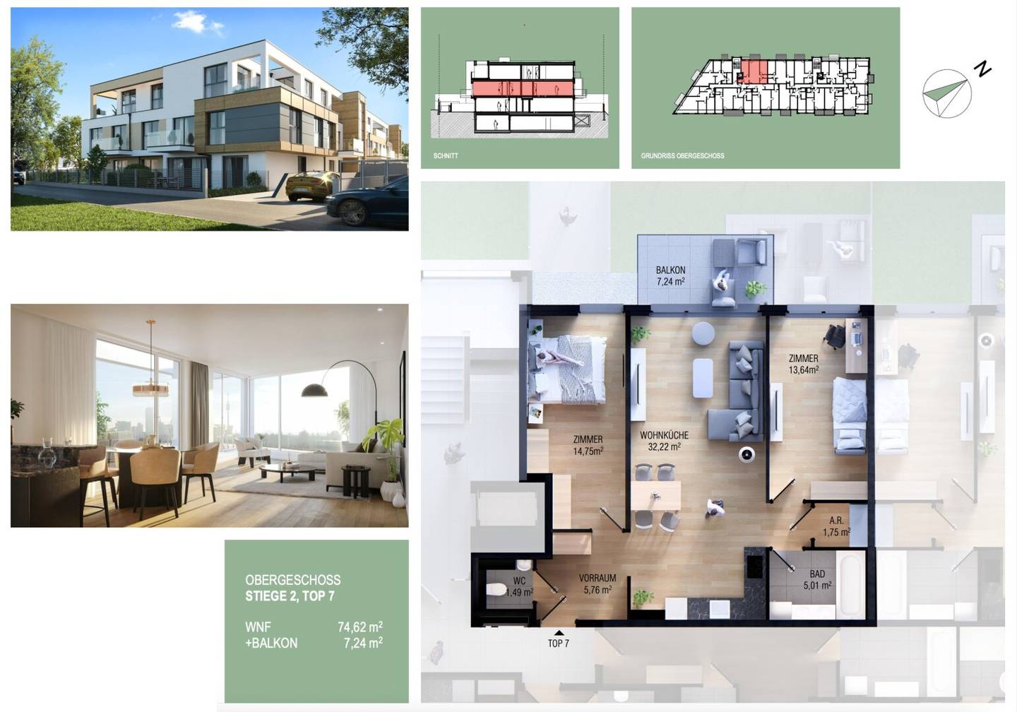 Apartment first occupancy new build near Danube